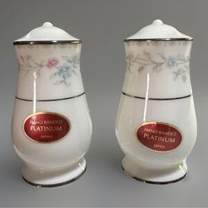 Gorham Salt & Pepper Shakers 2 Piece Set Platinum Banded